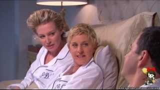 Jimmy Kimmel On Bed With Ellen Degeneres U0026 Portia oscar 2014