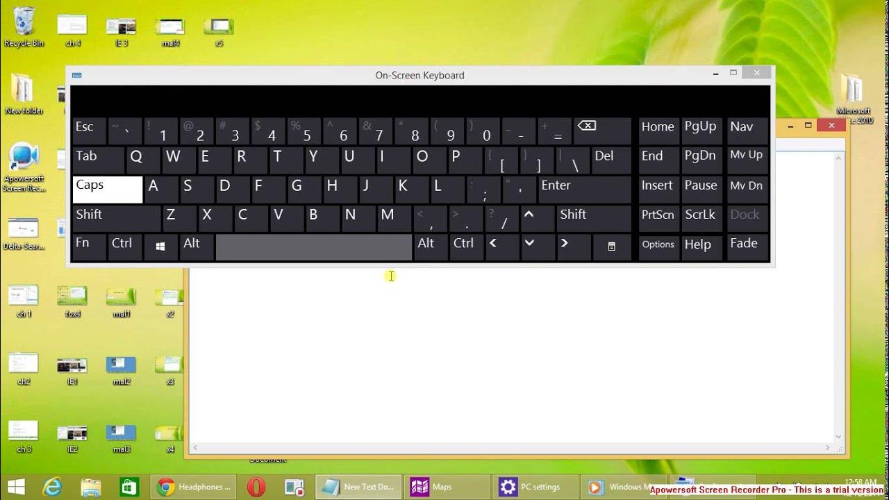 how to turn on ON SCREEN KEYBOARD IN WINDOWS8 AND 8.1 YouTube