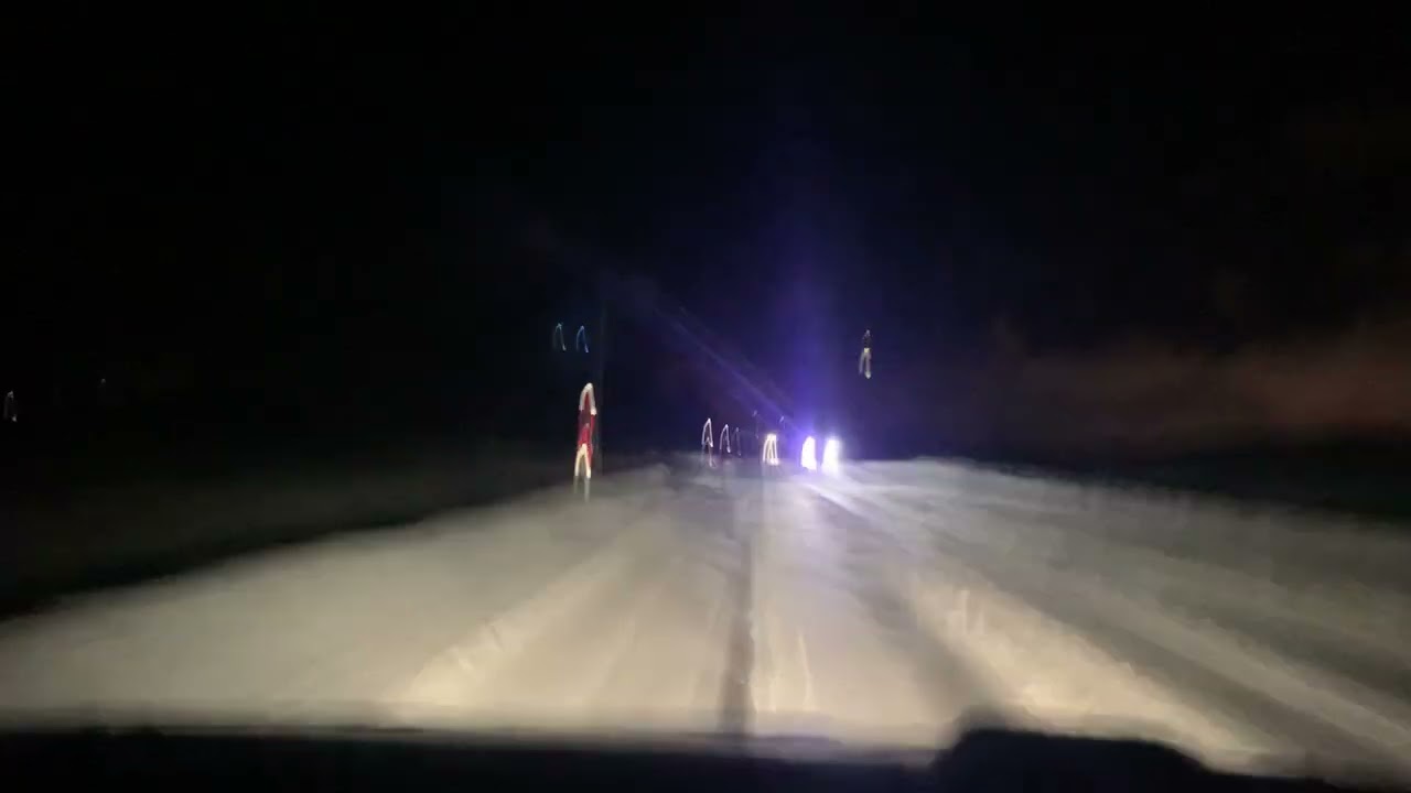 夜の雪道ドライブ|雪国の日常（北海道）