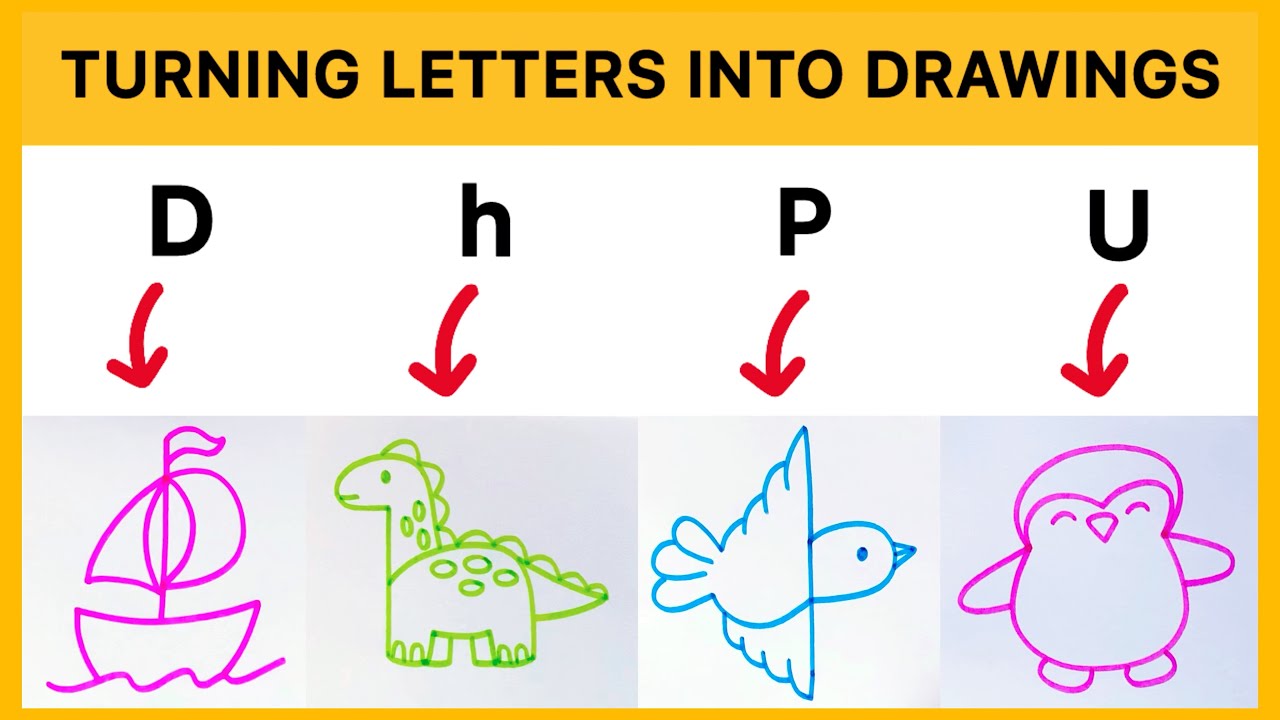 Easy Drawing Hacks For Beginners| Drawing with Letters - YouTube