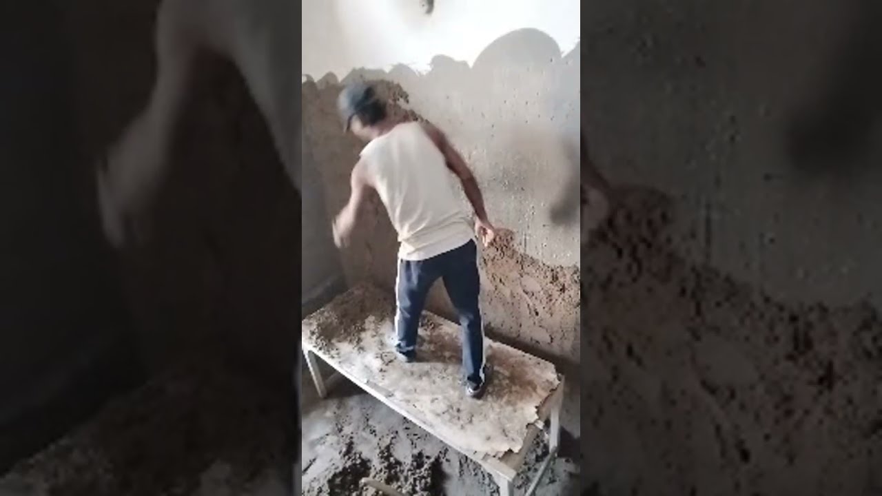 Rajiv Raj Chaudhary  is live (( wall plaster )) after and ( before)//fitting walltiles /// #hadwork