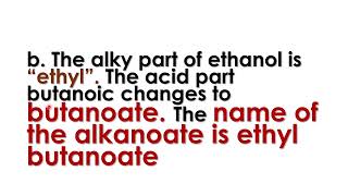 Alkanoates. #msce #gce #IGCSE chemistry