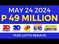 Lotto Result Today 9pm May 24 2024 | Complete Details