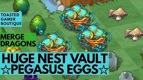 Merge Dragons Pegasus Egg Nests X3 • HUGE Nest Vault Opened 210 Gems ☆☆☆