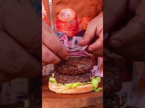 Ultimate Flame-Grilled Burger: Fire-Pit Assembly