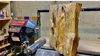 Wood turning -  Log to live edge bowl