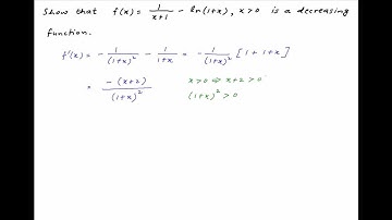 Establishing whether a function is decreasing or increasing example