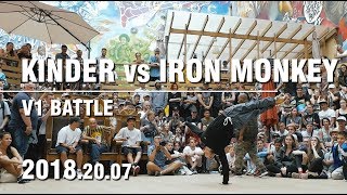 🙋‍♂️ BBOY BATTLE - bboy KINDER vs bboy IRON MONKEY | BATTLE OF GODS | V1 BATTLE #bmvideo #v1battle