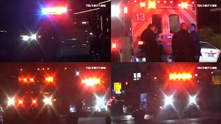 LAFD RESCUE 13 AND LAPD UNIT RESPONDING CODE 3