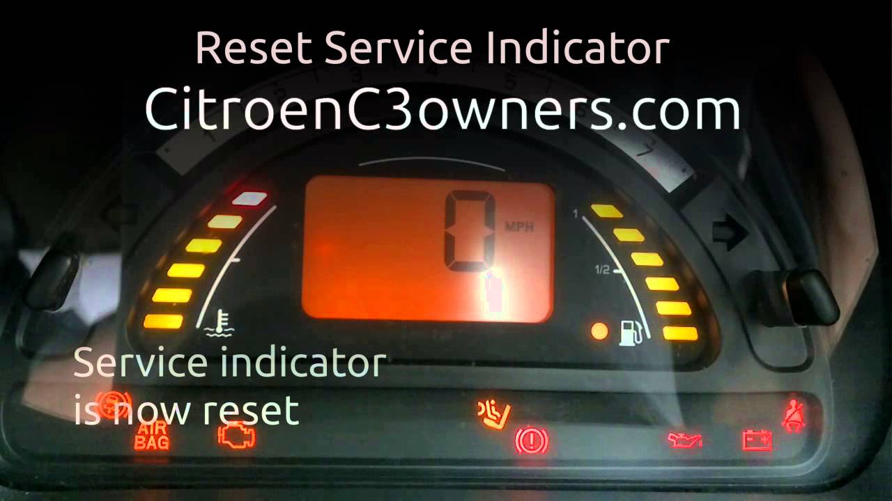 Reset Service Indicator On Citroen C3 - Youtube