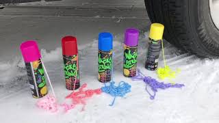 EXPERIMENT CAR VS RAINBOW SILLY STRING