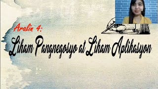 Aralin 4: Liham Aplikasyon ( Pagsulat sa Piling Larangan - Teknikal)