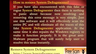 How to Remove System Defragmenter Quickly!