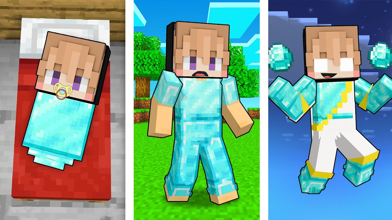 TERLAHIR DARI BAYI PALING LEMAH SAMPAI JADI DEWA DIAMOND DI MINECRAFT!!