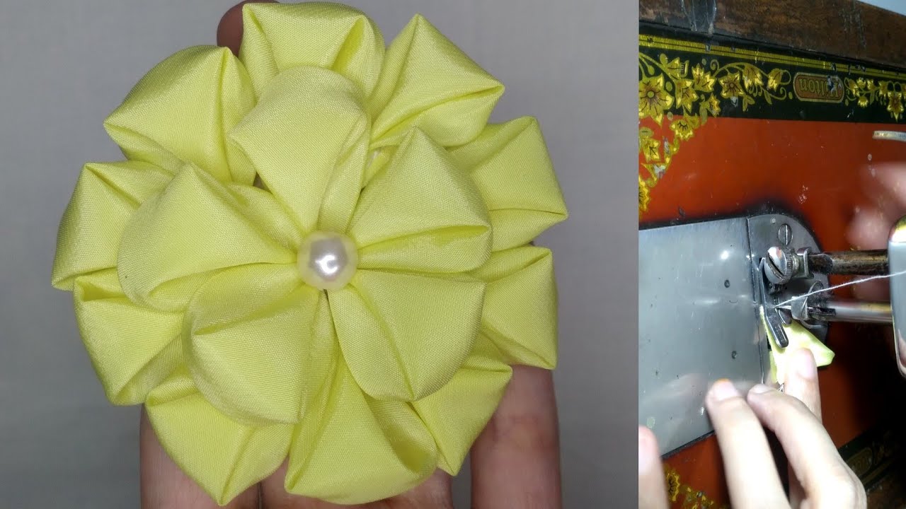 DIY fabric flower 🌼 Cloth flower making ideas with sewing machine