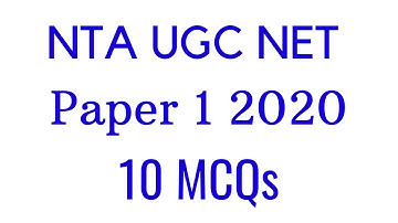 (Mock TEST 50) (Top 10 Most Expected MCQs For NTA UGC NET Paper 1 June 2020 in Hindi & English)