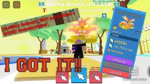 Got New Heavenly Hydra Secret!! Clicker Simulator Roblox