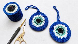 How to Crochet an Evil Eye AirPods Case 🧿 | Easy & Cute DIY Tutorial