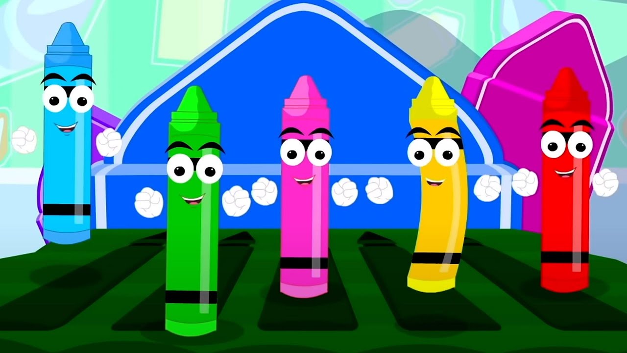 Five Little Crayons, Rainbow Colors and Learning Videos for Kids YouTube
