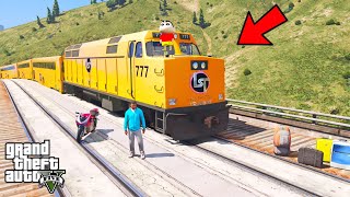 Franklin and Shinchan Journey in Train From Los Santos To Waterfall Bridge In GTA V