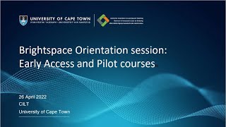 Digital Learning Platform Orientation to Brightspace for Early Access