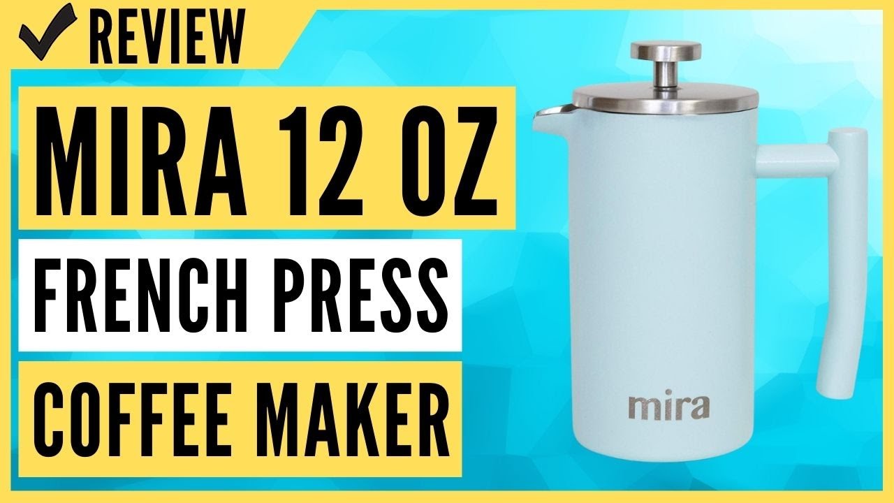 Mira Stainless Steel French Press Coffee Maker | Double Walled Insulated Coffee & Tea