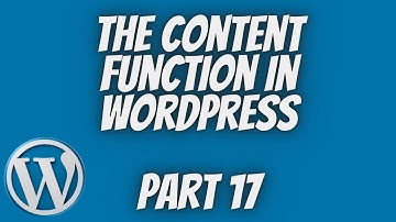 The Content Function Wordpress | Wordpress Theme Development Part 17 | Tech Tian