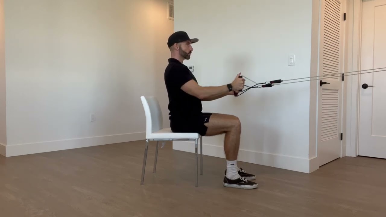 Resistance Band Seated Mid Row Neutral Grip