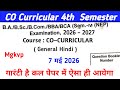 co curricular 4th semester general Hindi mgkvp 2026 | co curricular general Hindi 4th semester