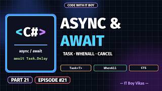 C# Async and Await Explained | Task, Task＜T＞, WhenAll & Cancellation | Part 21