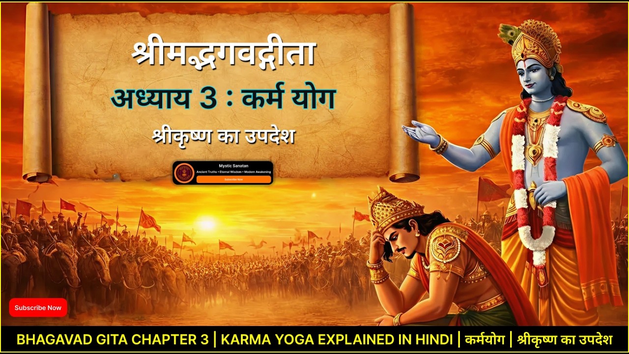 Bhagavad Gita Adhyay 3  Karma Yoga Explained in Hindi  कर्मयोग  श्रीकृष्ण का उपदेश