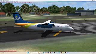 FSX AI LIAT Dash-8 departing St Martin for Beef Island.