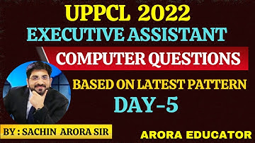 UPPCL Executive Assistant Computer Questions| UPPCL Executive Assistant Previous Year Questions Day5