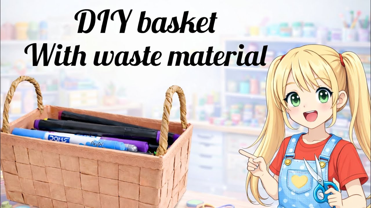 DIY basket from waste material #how to make basket at home #best out of waste 