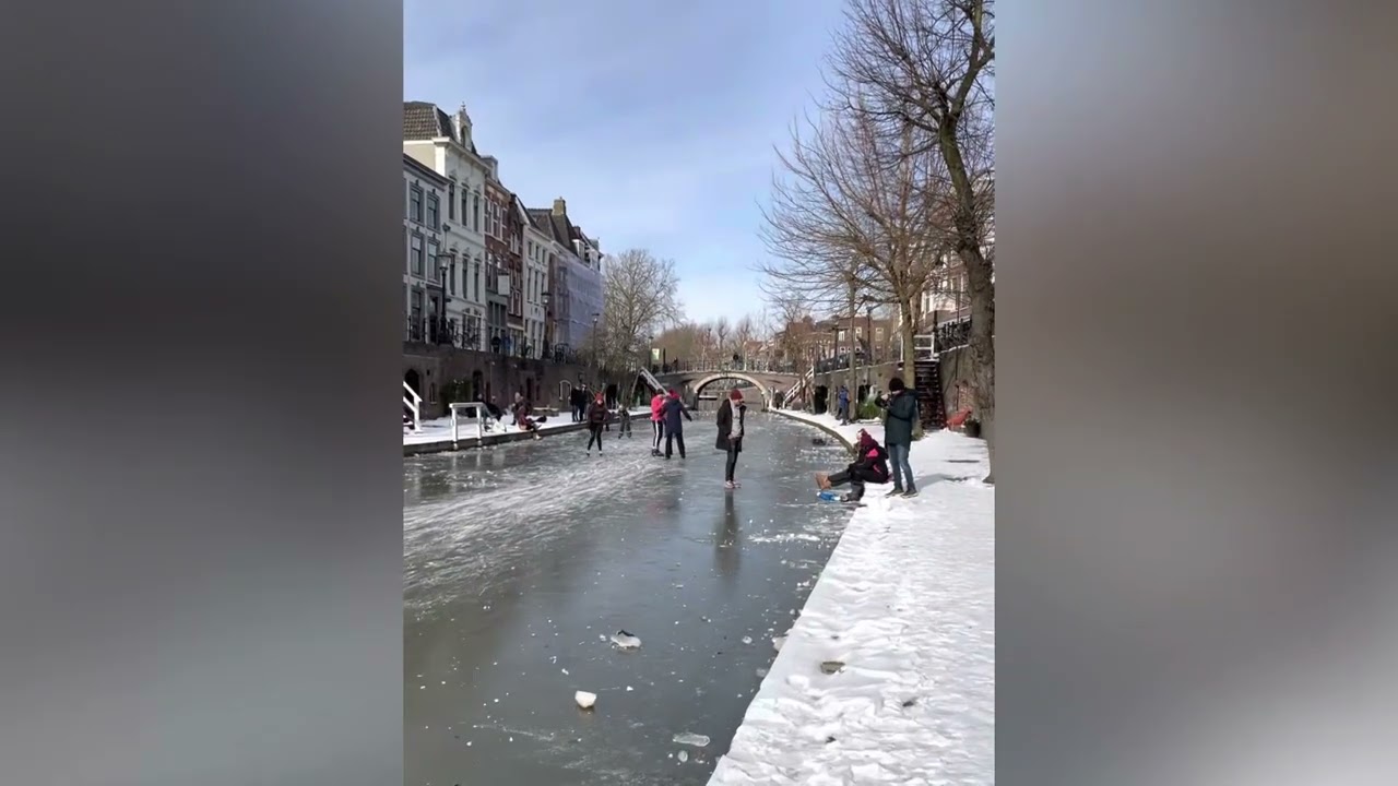 Utrecht SNOW || Forzen Canals || Netherlands Snow ❄️