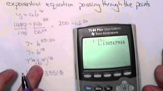 Equation of exponential give two points