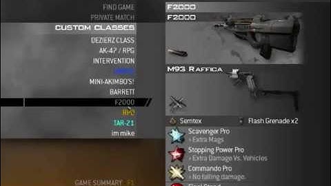 mw2 how to change the colour of your name and class