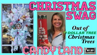 Christmas Swag out of Dollar Tree Christmas Trees | Candyland Wreath | TOO CUTE!! screenshot 5