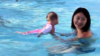 Ruby's first swim