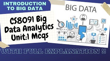 CS8091 Big Data Analytics Unit:1 Mcqs | Introduction to Big Data |#Pranshi_Verma|#Big_Data_Mcqs