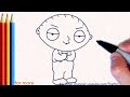 How to Draw Stewie (family guy) - Step by Step Tutorial For Kids