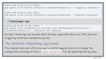 How to Reduce or Disable Checkpoint Logs in Flink