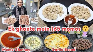 Aj to Momos ki dukan khol di - 165 Momos banae and Garlic Pizza bhi | Satisfying Kitchen Routine screenshot 1