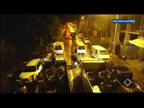 სადეზინფექციო საშუალებებით ქუჩების მორეცვა ე.წ. ჭაობის დასახლებაში