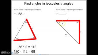 Find angles in isosceles triangles