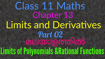 Class XI Maths | Chapter 13 | Limits and Derivatives in Malayalam | Part 02