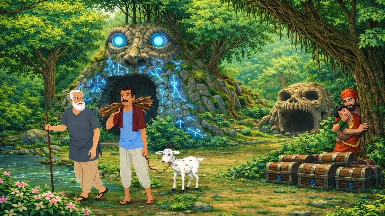 ग़रीब लकड़हारा और गुफा का रहस्य कहानी | Hindi Moral Story | Jadui Kahani | Cartoon Story