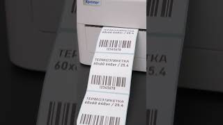 Пример печати на термоэтикетке 60x60мм.