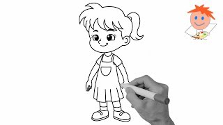 How to draw a little girl | Easy drawings