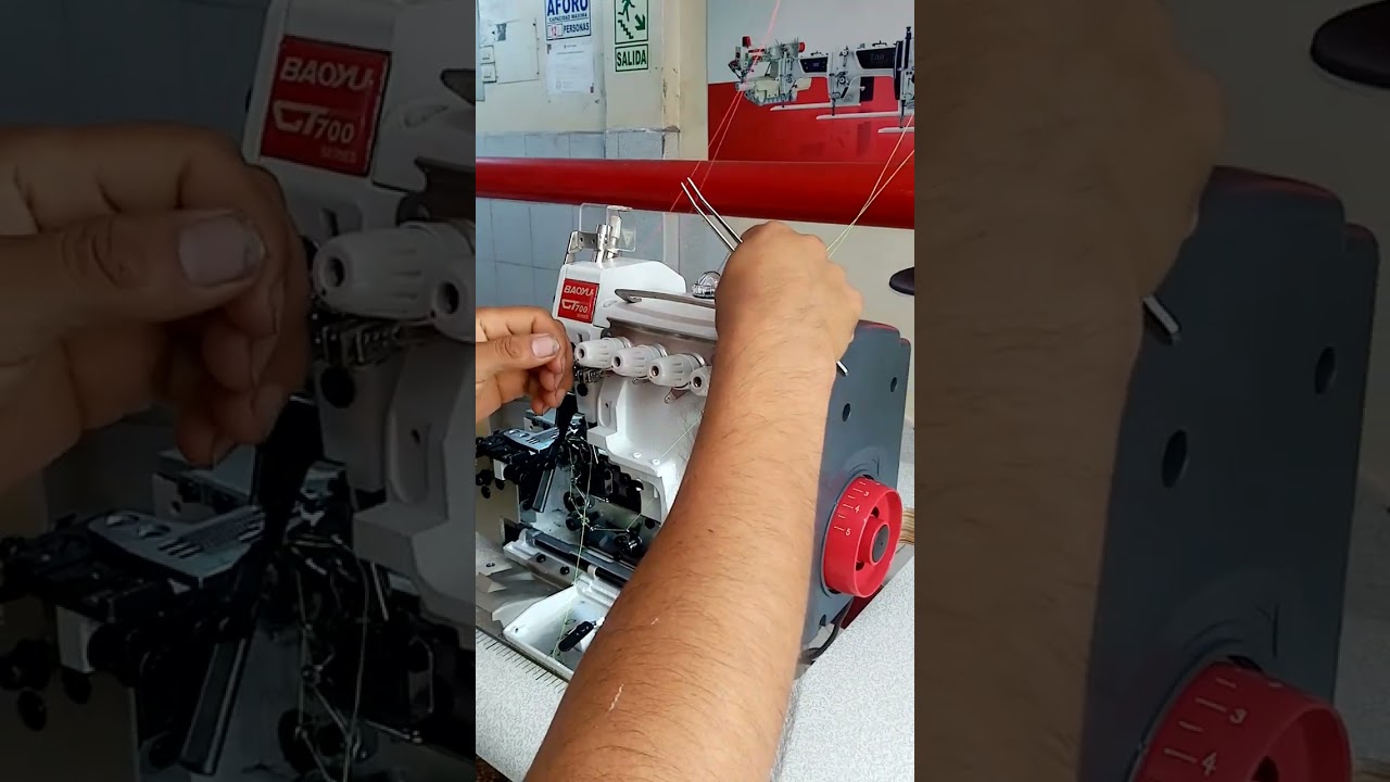 Pasado de hilo de remalladora mellizera baoyu gt 700 primera parte.